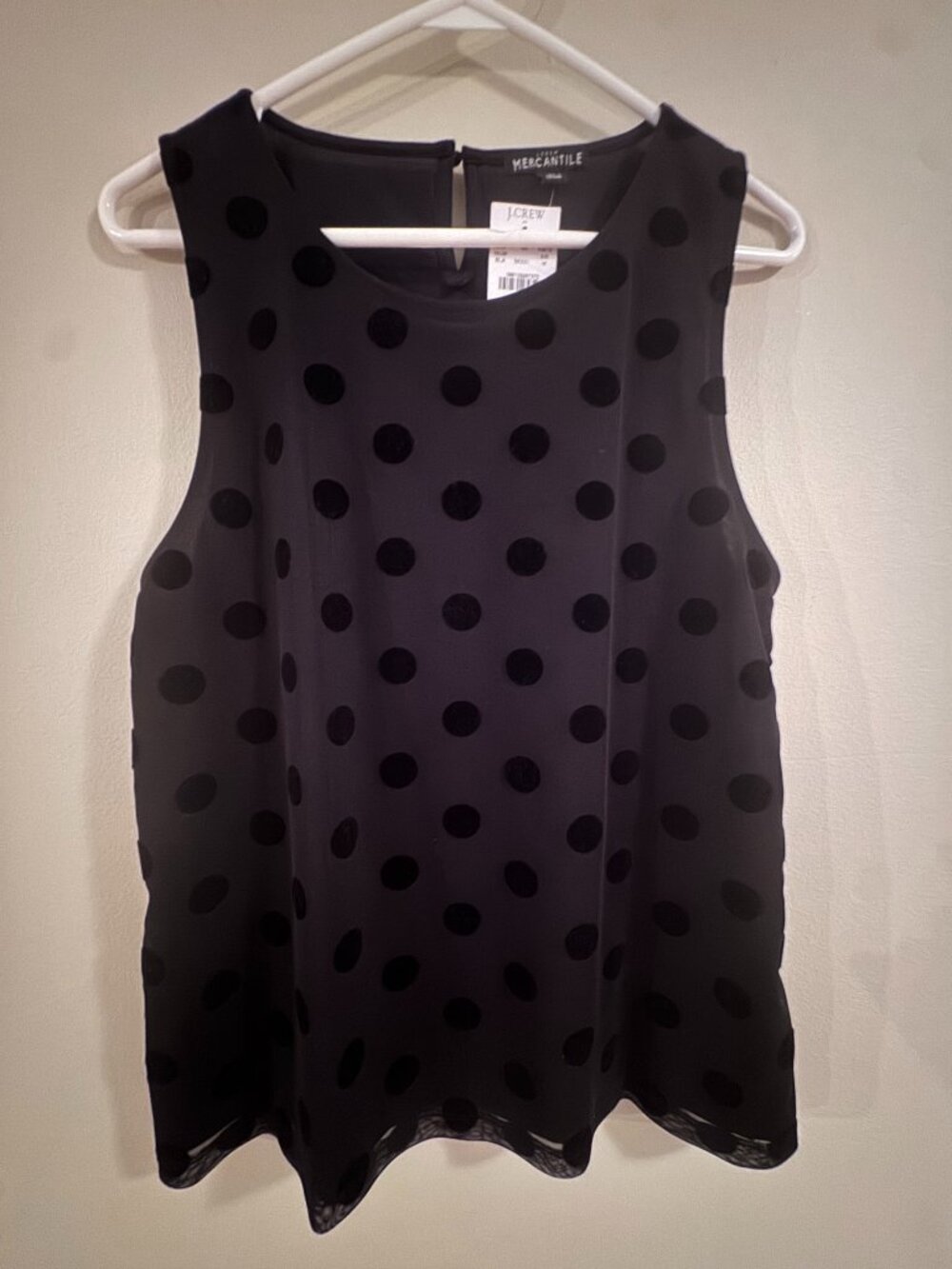 J Crew Sleeveless Black blouse   Size M NWT